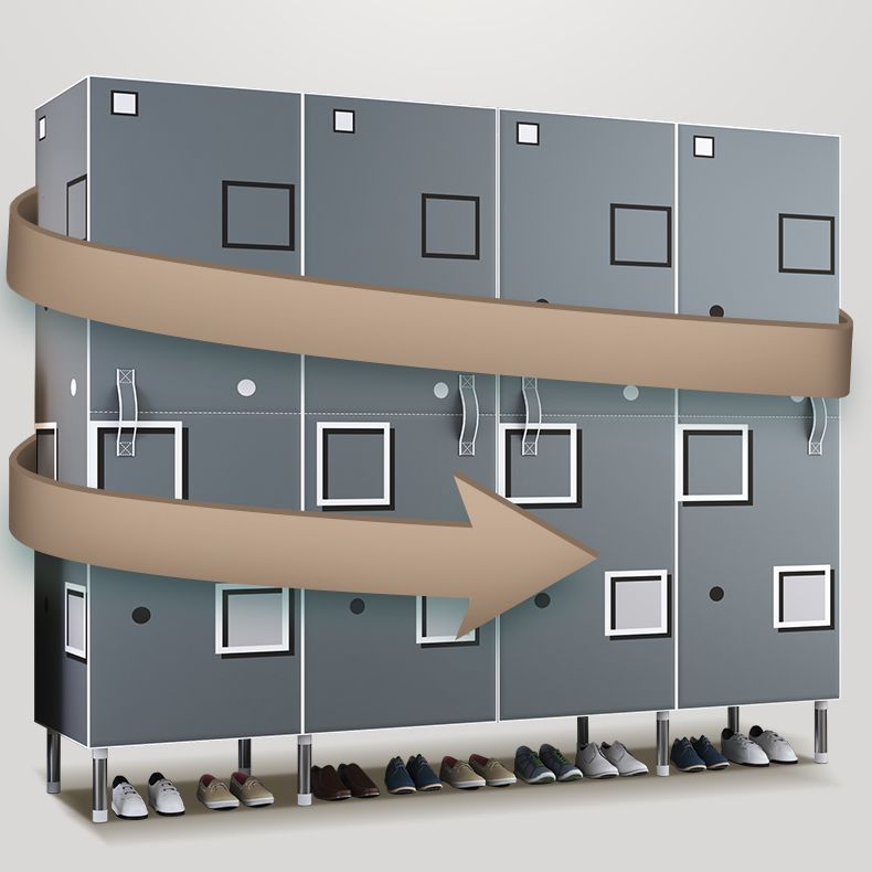 Contemporary Style Wardrobe Armoire Steel Frame Wardrobe Cabinet for Bedroom