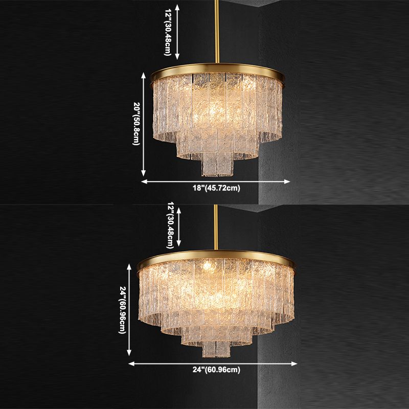 Luz de lámpara de múltiples niveles contemporáneas lámparas de araña colgantes de vidrio para cafetería