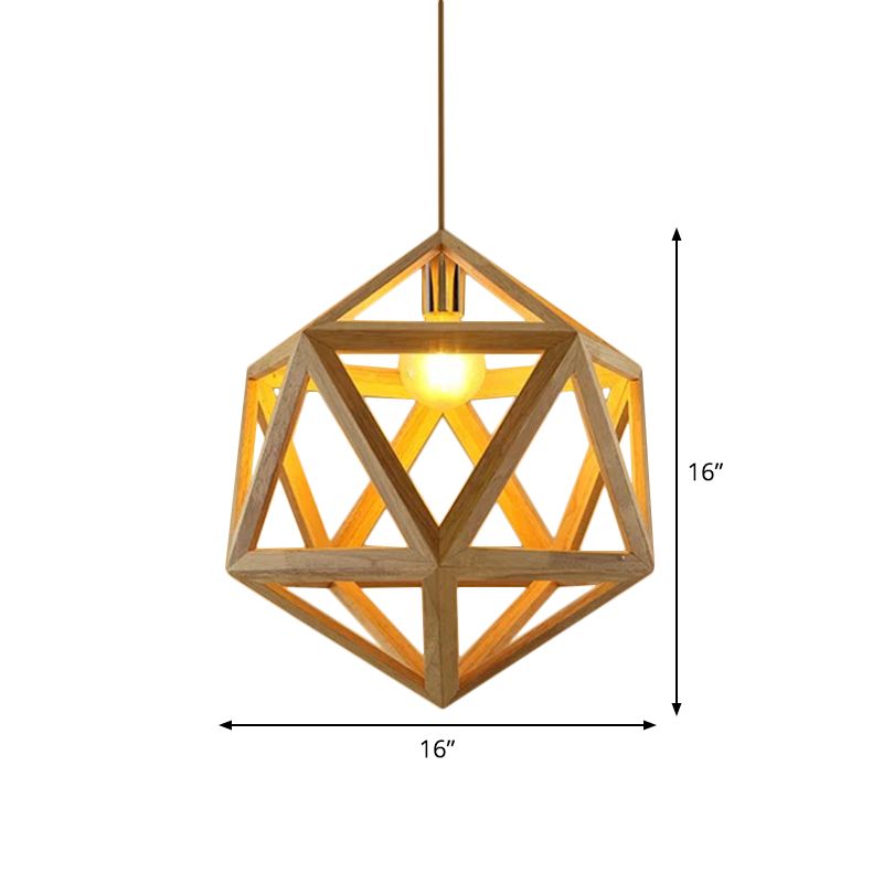 Globe/Oval/Pumpkin Bamboo Pendant Light Modern 1-Light Beige Suspended Lighting Fixture over Dining Table