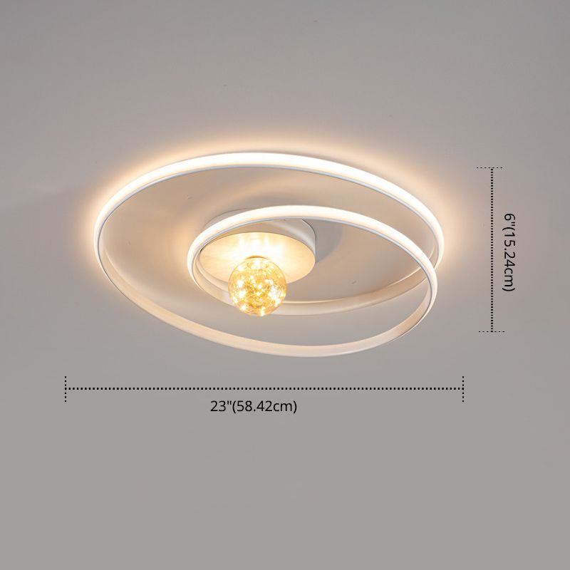 Modern Creative LED Ceiling Light Aluminium Linear Ceiling Fixture with Silica Gel Shade