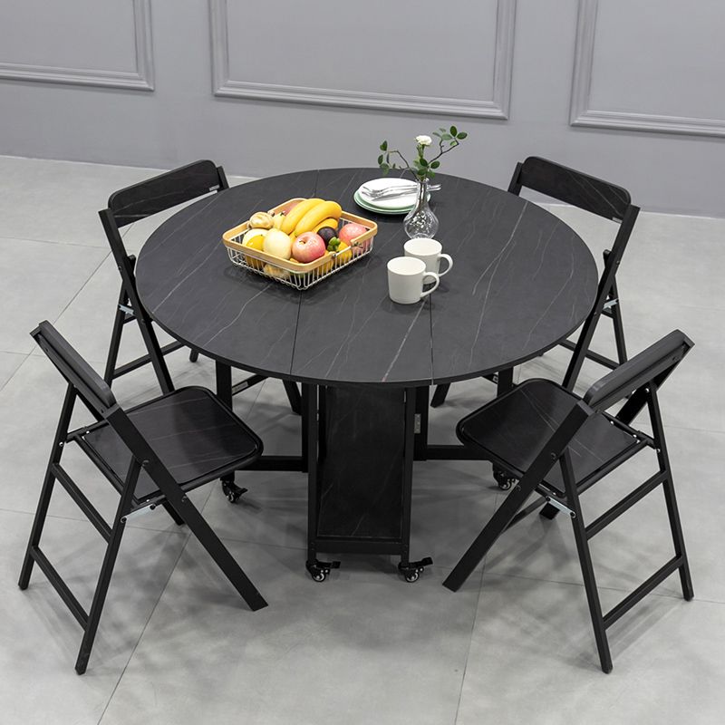 Mesa de madera plegable de madera de mesa extensible en negro (solo mesa)