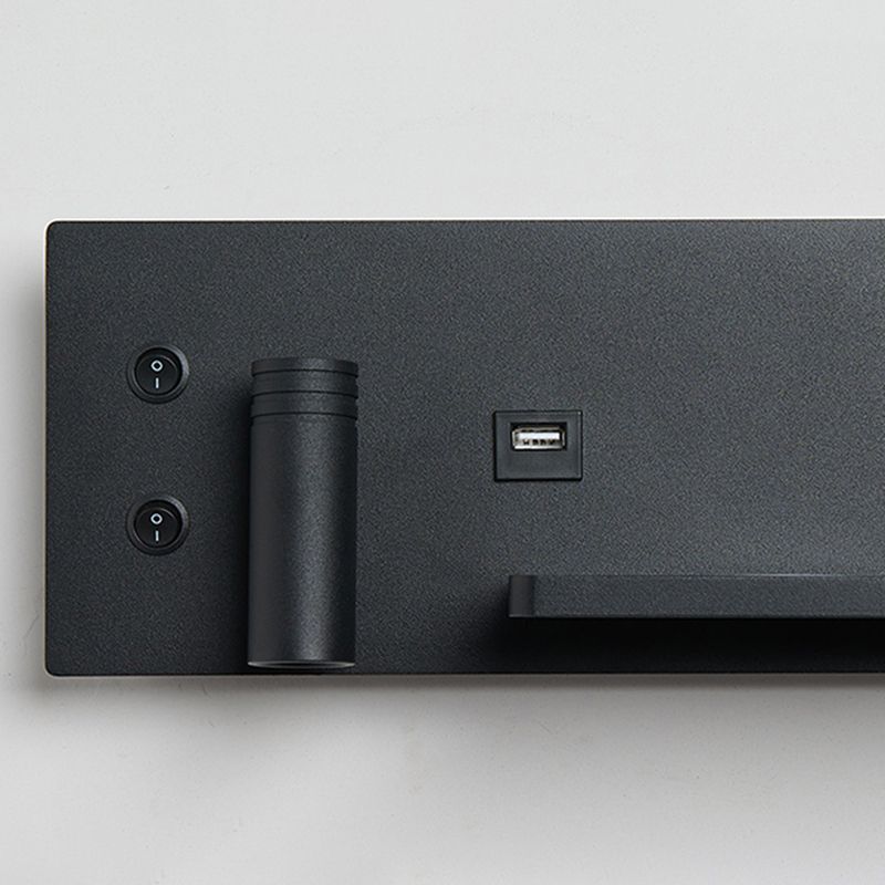 2 Lights Square Reading Wall Lighting Modern Style Metal Wall Mounted Light Fixture