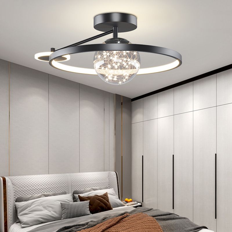 Lámpara moderna de la esfera de la esfera metal 3 luz de techo de montaje de altura de luz