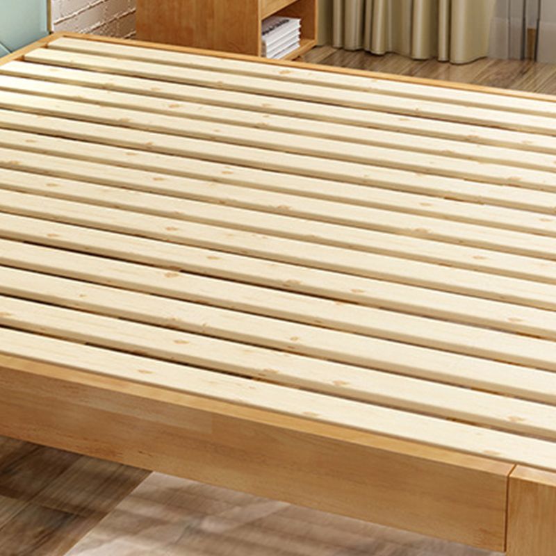 84.65 inch Wide Mid-century Bed Frame Solid Wood Platform Bed