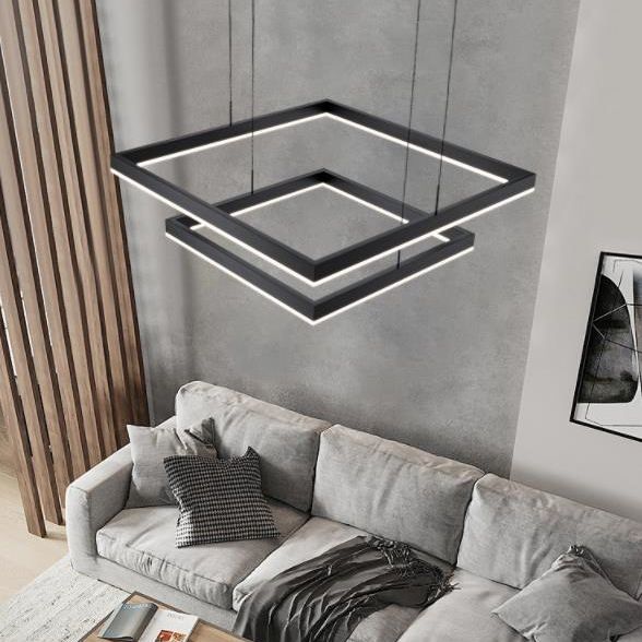 Square Pendant Light Fixture Modern Minimalist Style Acrylic Pendant Light