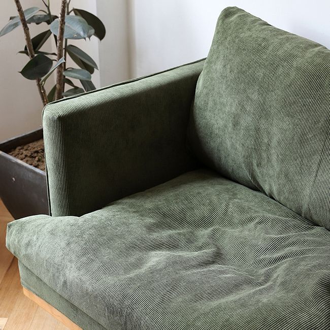 Modern Style Polyester Sofa Recessed Arm Tight Back Settee for Living Room