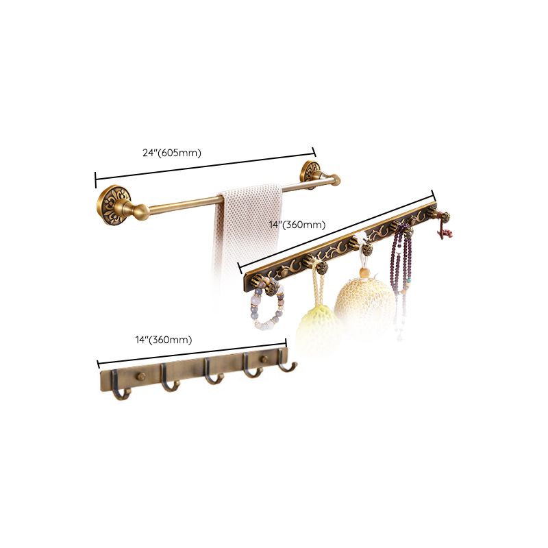 Traditional Vintage Brass Bathroom Accessory As Individual Or As a Set