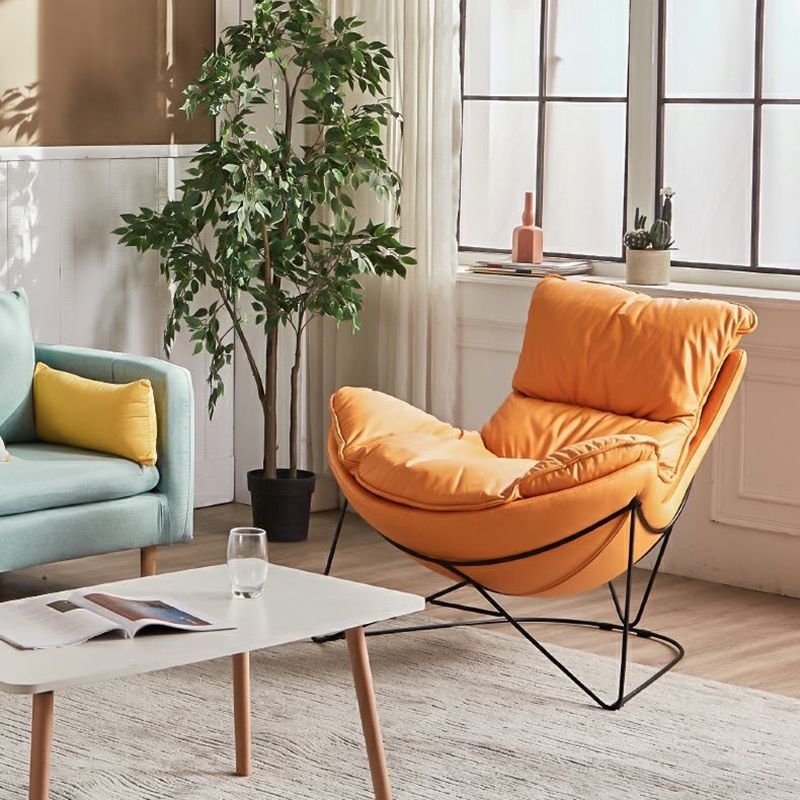 Balcony Recliner Lazy Rocking Chairs Fabric Soft Upholstered Sofa Chair