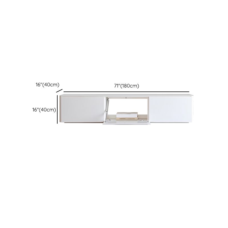 White TV Stand Console Contemporary Media Console for Living Room