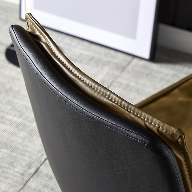 Sillas de comedor de cuero de estilo industrial, sillas laterales sin brazos con respaldo sólido para cocina