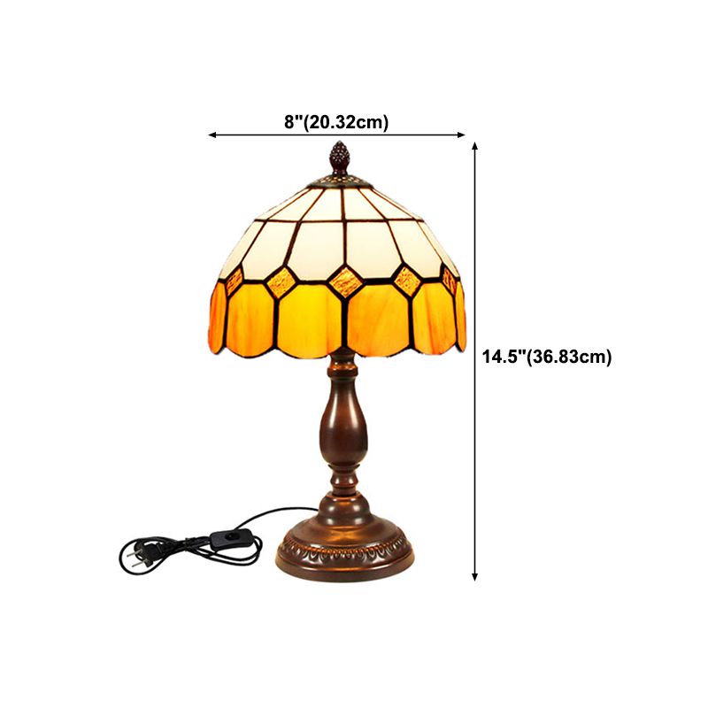 Glass Geometric Night Table Lamps Tiffany Style 1 Light Table Lamp