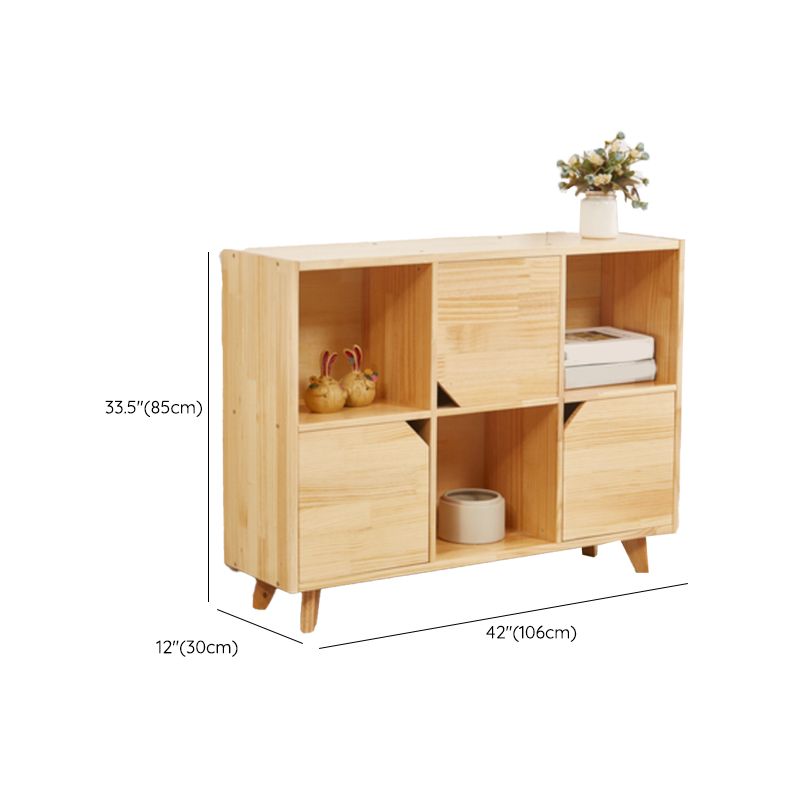 Wooden Closed Back Bookcase Standard Natural Bookshelf with Shelves