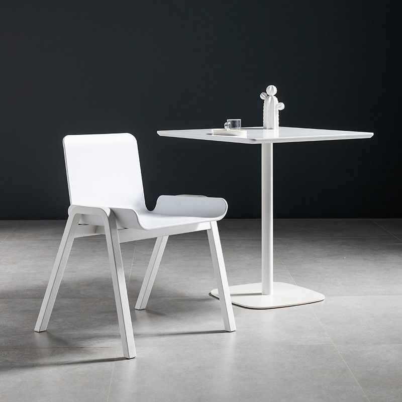 21-inch Metal Industrial Dining Table Square Pine Solid Wood Top Table with Pedestal