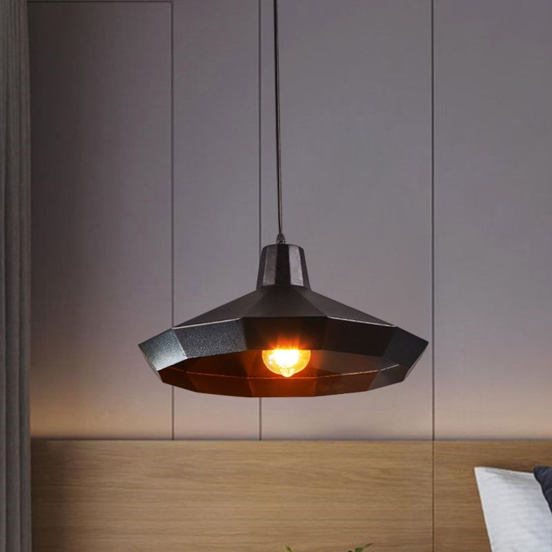 Diamond Metal Suspension Pendant Farmhouse 1 Light Shop Shop Shop Plafond en noir
