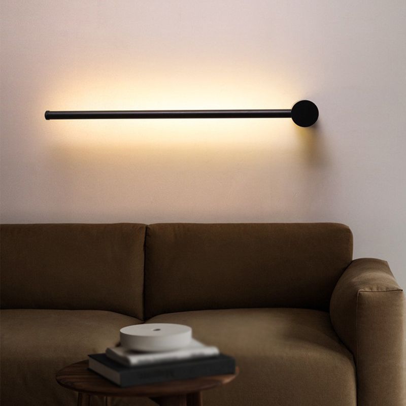 Linear Black 1 - Light Wall Light Iron Contemporary Wall Lighting Fixture