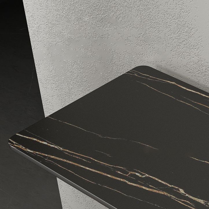 15" Wide Stone Contemporary Console Table Black Rectangle Sofa Table