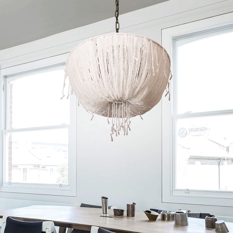 Contemporáneos de araña colgante CRISTAL 3 Bulbos de colmena Luz de suspensión en blanco para el comedor