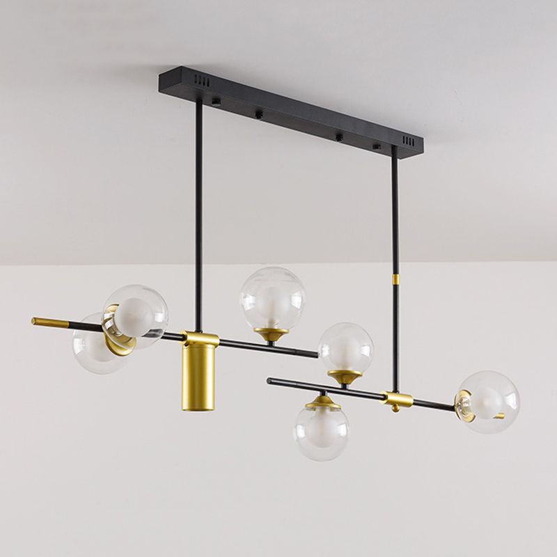 7-Light Modern Kitchen Island Lighting Metal Ceiling Light for Dining Room
