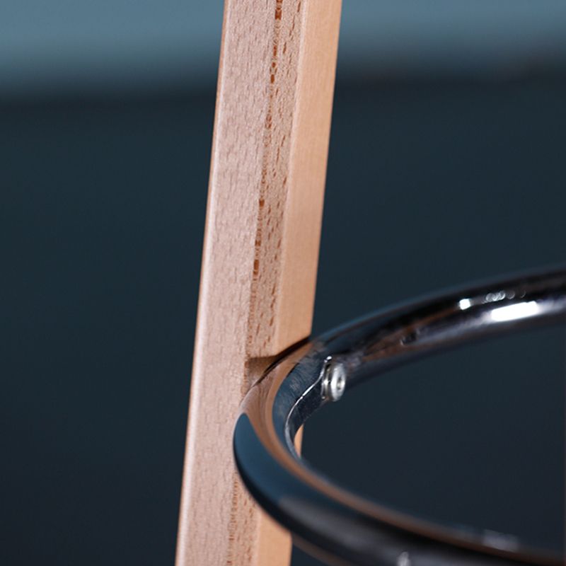 Modern Wooden Bar Stool 38" Height Backrest Armless Counter Stool with Plastic Cushion