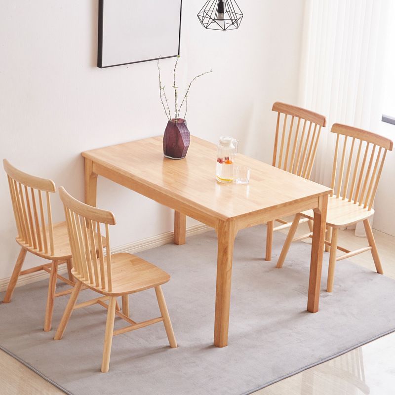 Modern Style Solid Wood Dining Table with Rectangle Shape Standard Height Table for Home Use