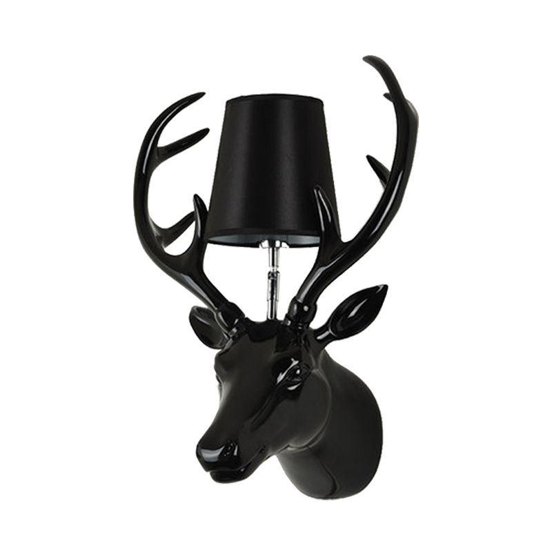 Elk Restaurant Wall Lamp Traditional Resin 1 Light Black/Pink/Blue Sconce Light Fixture with Glass Shade