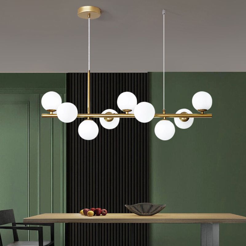 Ball Shape Glass Island Chandelier Modern Style Multi Lights Island Ceiling Light