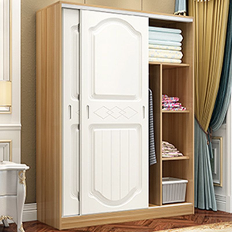 Contemporary Wardrobe Armoire Wood Combination Armoire With Doors