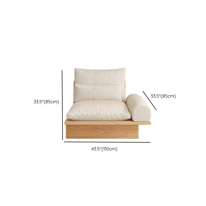 Scandinavian Fabric Living Room Sofa Loose Back White Seating