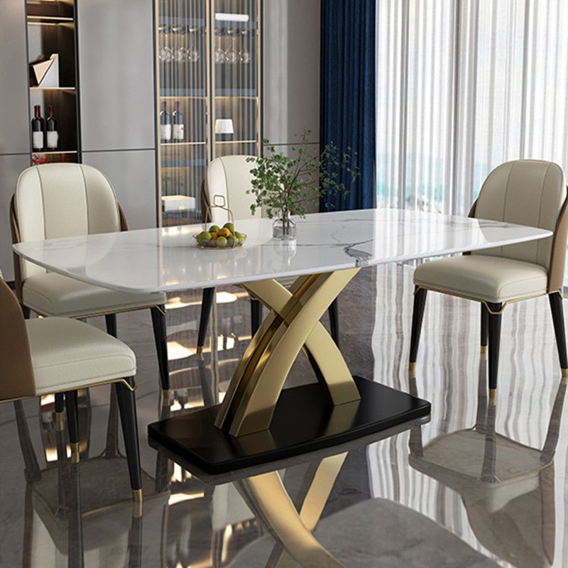 Contemporary Style Rectangle Table Set 1/5/6/7 Pieces Dining Set for Home