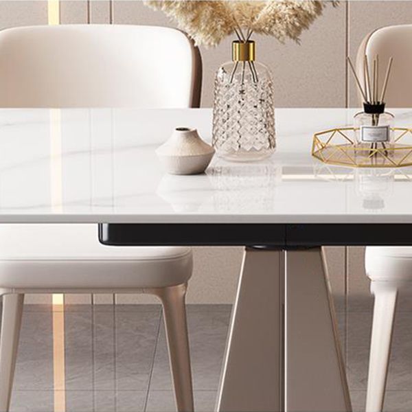 Simplicity Style Round Dining Table Stone Drop-Leaf Home Furniture