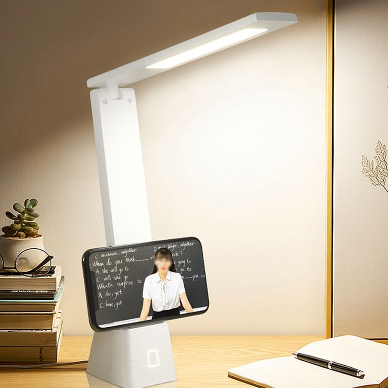 USB Table Lamp with Touch Control, Task Plastic Folding Table Light for Bedroom
