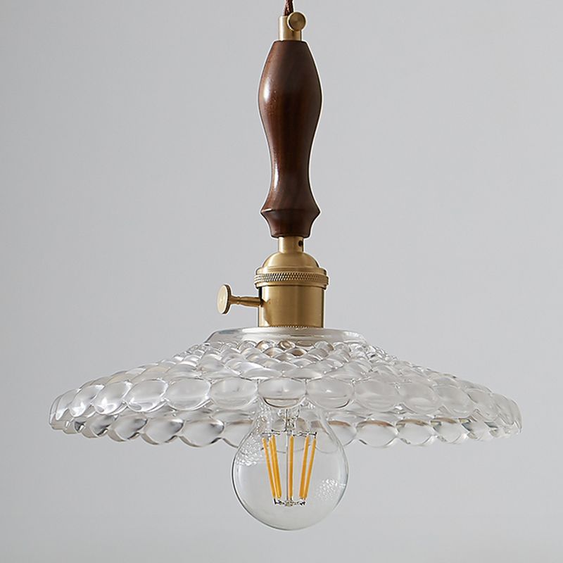Coppa di vetro Copertura Ombra appeso Luci sospese in stile industriale 1 lampada appesa alla luce per camera da letto