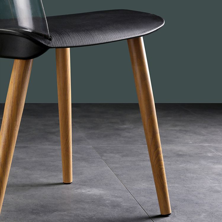 Silla contemporánea sillas de comedor sin brazos con patas de metal para cocina