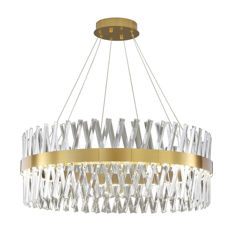 Postmodern Simple Geometric Geometric Light K9 Crystal Strip La luce dell'isola LED in oro