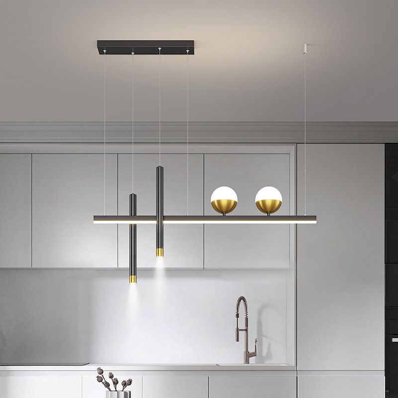 MEW BLACK MODED MODERN ISOLA LED LINEAR LED 2 Spotlights Luci a sospensione per sala da pranzo