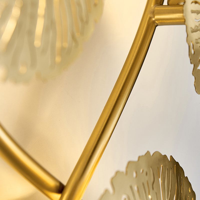Unique Shape Metal Wall Light Modern Style Multi Lights Wall Mount Light Fixture in Gold