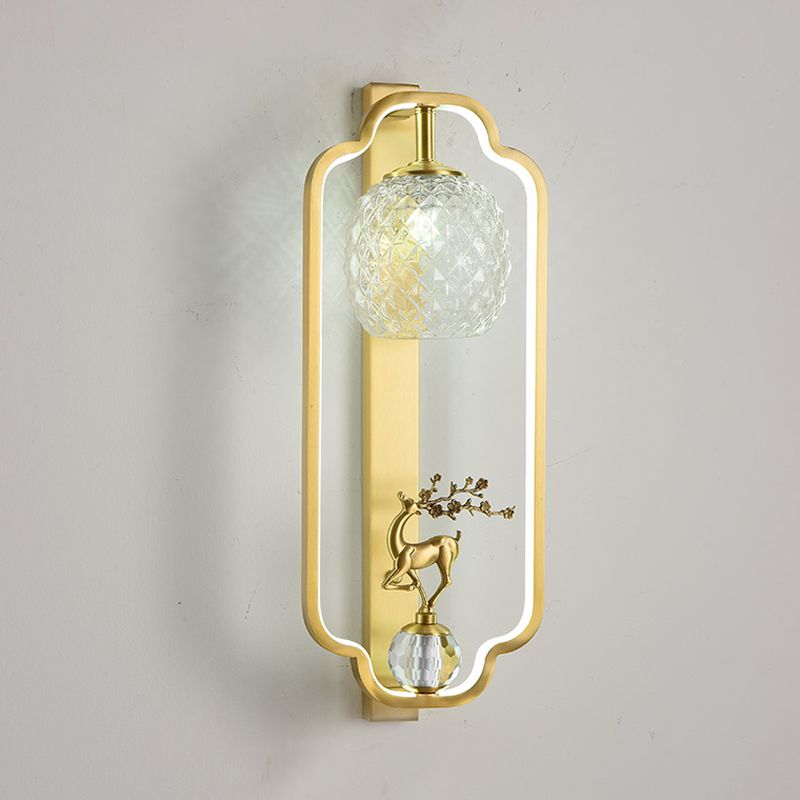 Light Luxury Wall Mount Light Copper Geometry Shape Wall Lamp for Bedroom