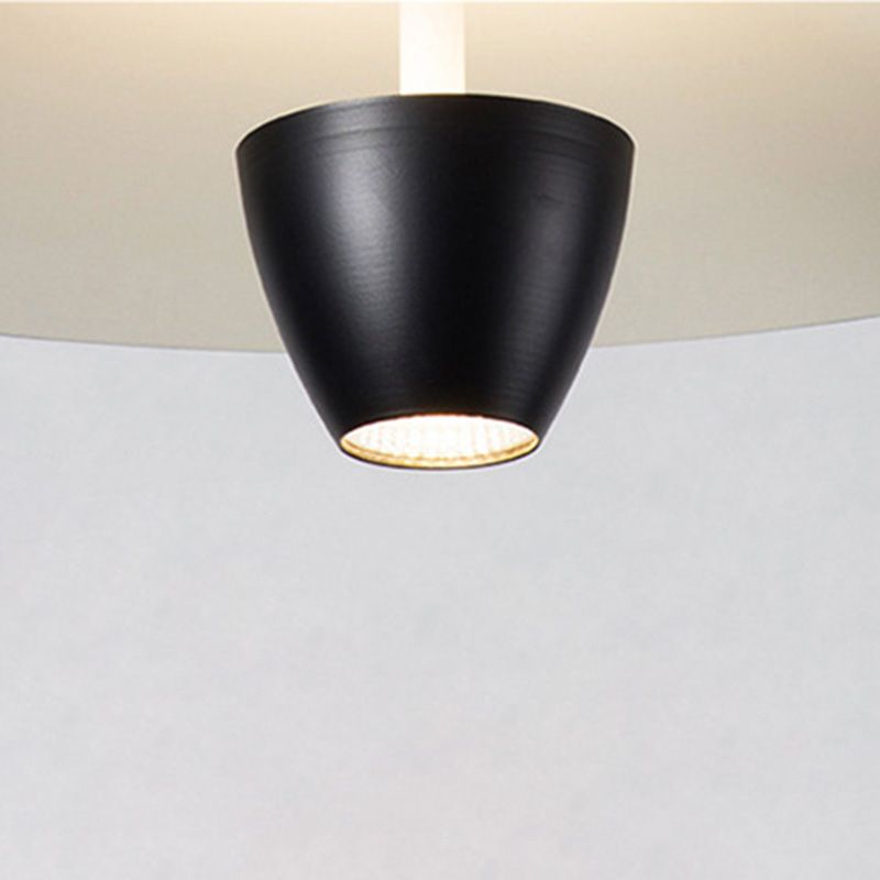 Salle à manger Neutre pendentif léger en métal noir LED de plafond simple