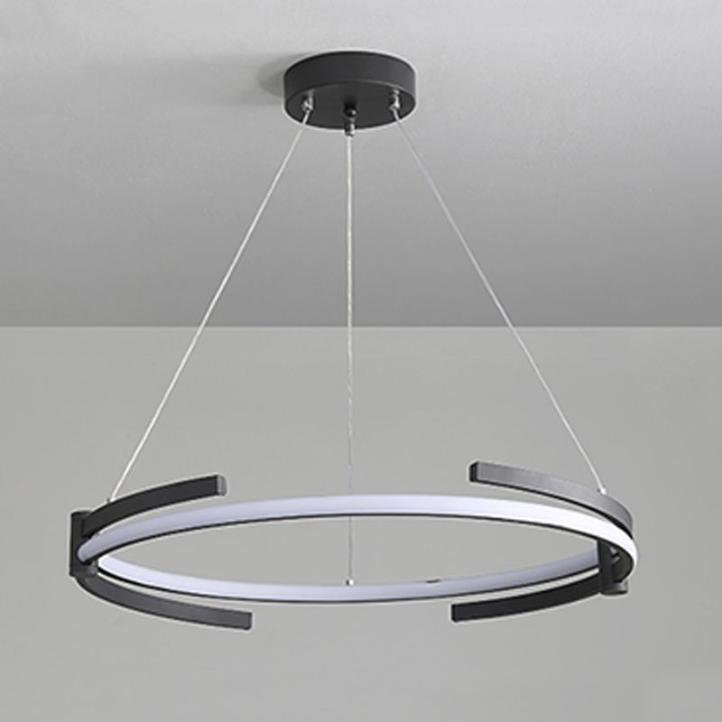 Zeitgenössische Radform Kronleuchter Lichter Metall 2 helle Kronleuchterbeleuchtung