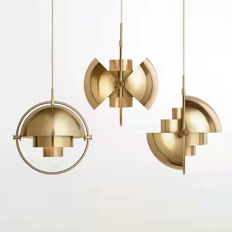 Moderne künstlerische Einzelhänge -Lampen -Elektroplatte Metall Geometrischer Anhänger Licht für Esszimmer