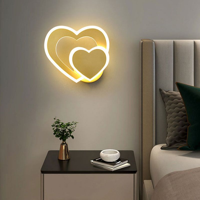 Modern Style Geometric Wall Mounted Lamps Metal 2 Lights Wall Lights