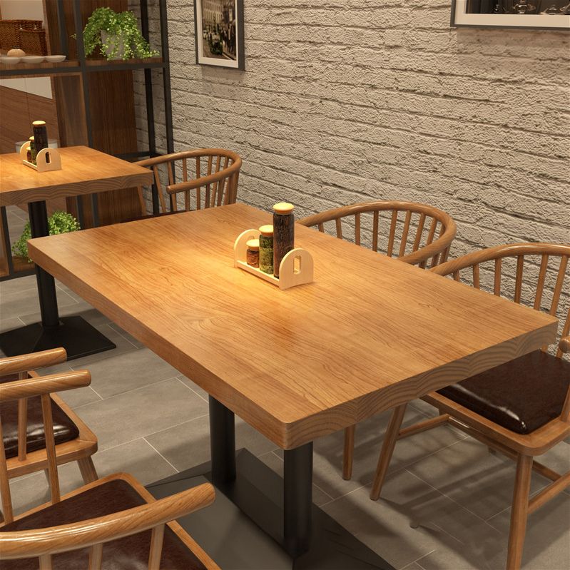 Pedestal Dining Room Table Solid Wood Dining Table for Kitchen