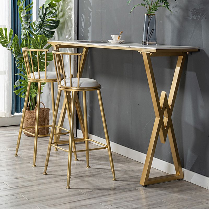 Glam 1/2/3 Pieces Sintered Stone Bar Table Set Rectangular Counter Set for Home Use