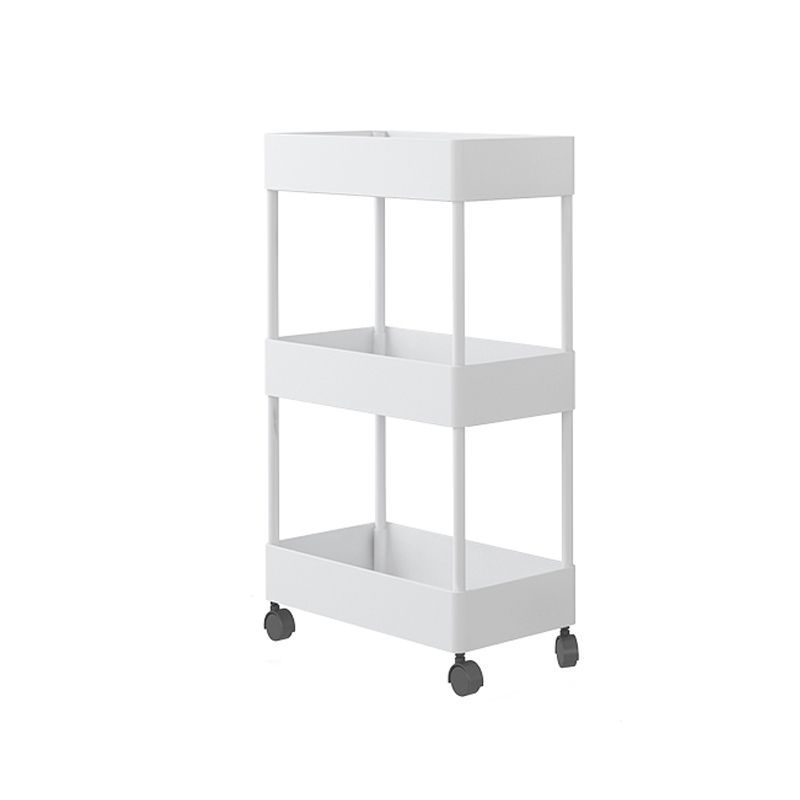 Modern Style Bookshelf Open Shelf Bookcase with Caster Wheels
