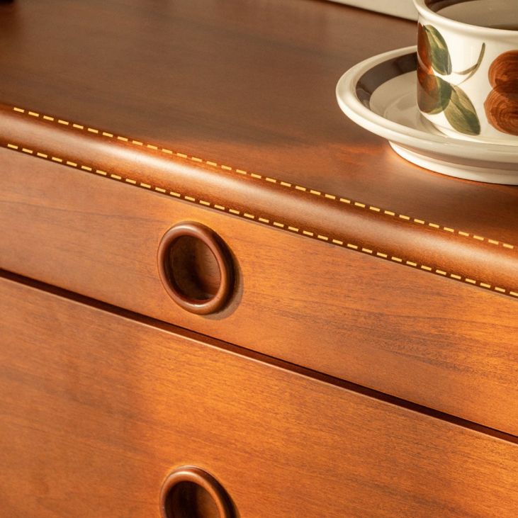 Contemporary Pine Double Dresser Horizontal Storage Chest Dresser for Bedroom