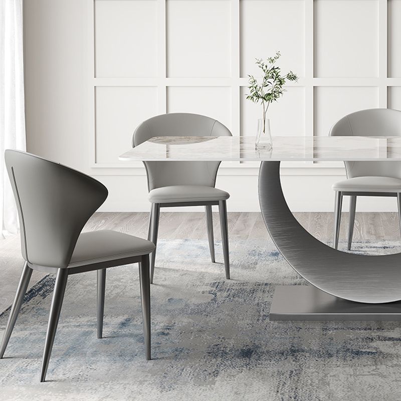 Industrial Dining Rectangle Table Sintered Stone Table with Metal Legs for Home Use