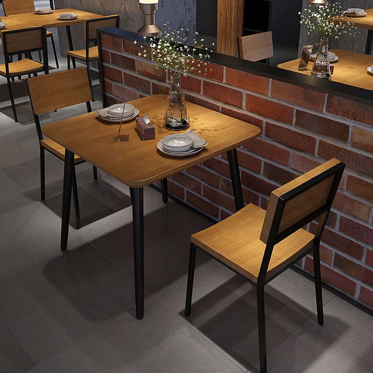 Solid Wood Dining Table for Restaurant Industrial Table with 4 Legs