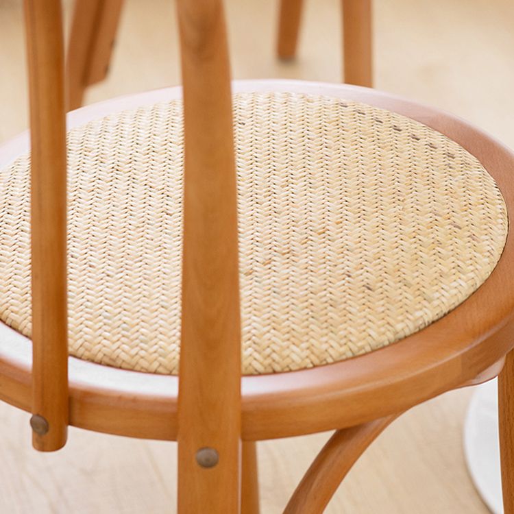 Chaise de salle à manger en bois massif de style traditionnel, chaise latérale à dossier à lattes