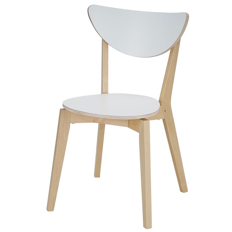 Open Back Armless Dining Chairs Stackable Side Dining Chairs with Wood Legs