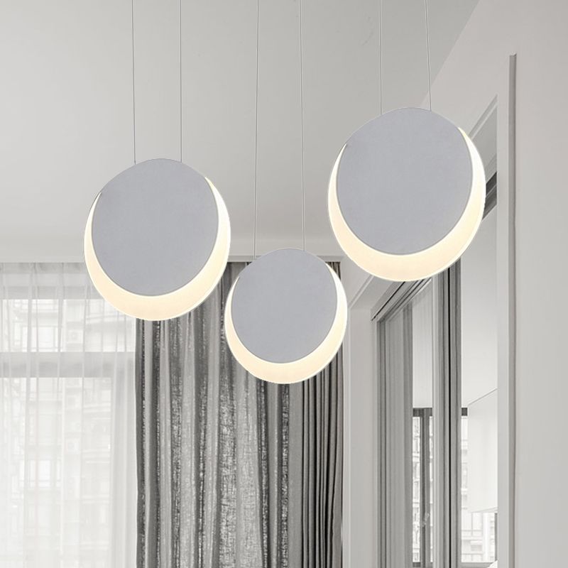 Colgante múltiple en forma de luna metal nórdico 3/4/5 luces blanca clúster luz de colgante en luz cálida/blanca